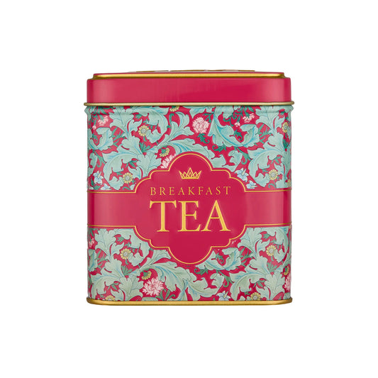 Pink Leaves 32 Teabag Tin from the Tapestry Collection by New English Teas