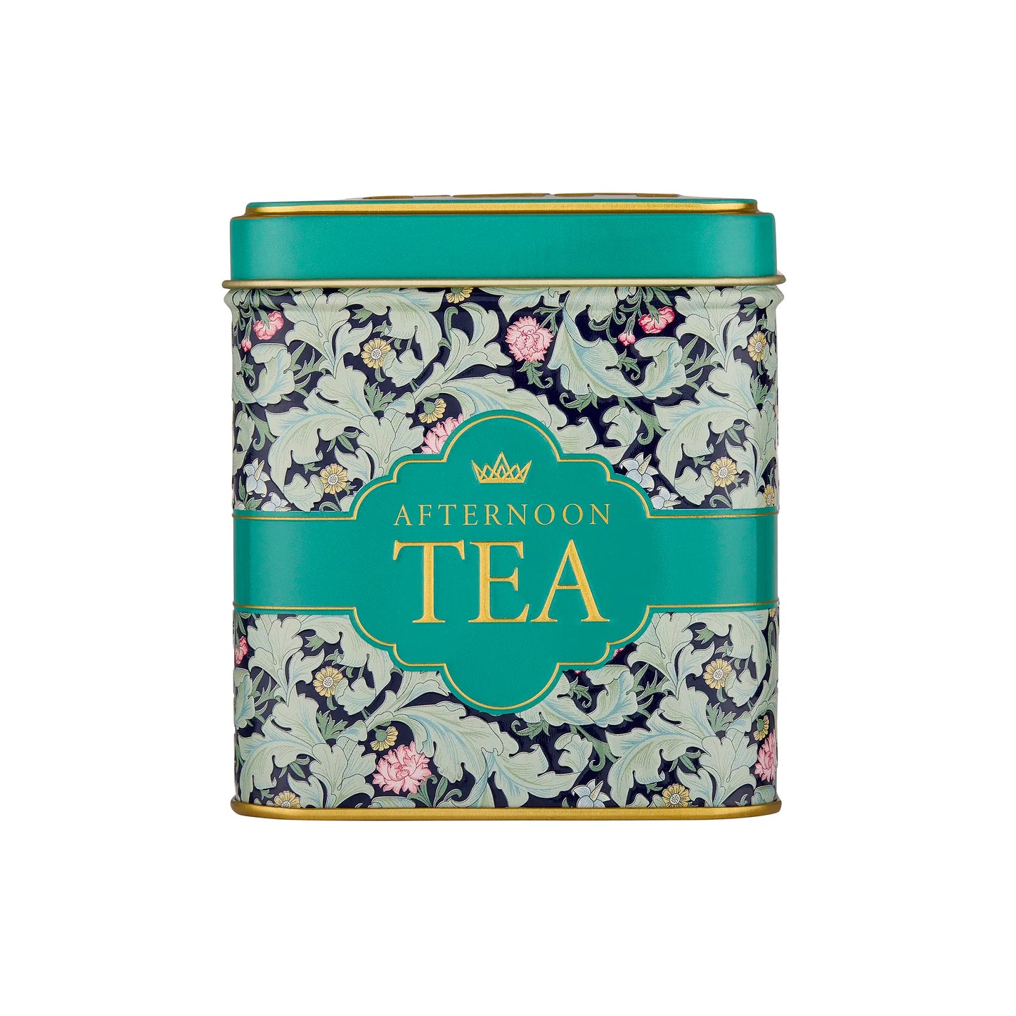 Green Leaves Square Tea Tin from the Tapestry Collection by New English Teas