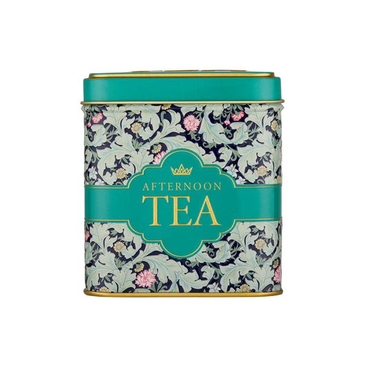 Green Leaves Square Tea Tin from the Tapestry Collection by New English Teas