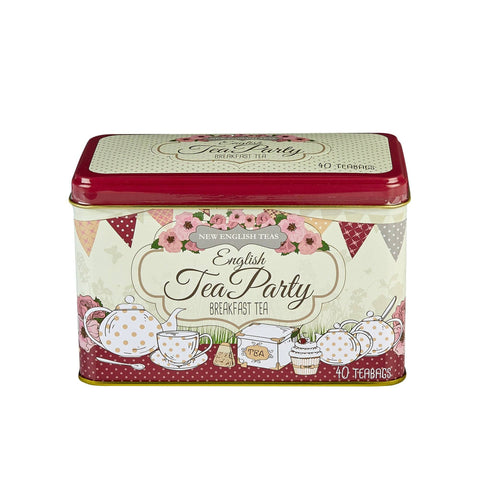 English Tea Party Classic Tea Tin - Red - New English Teas