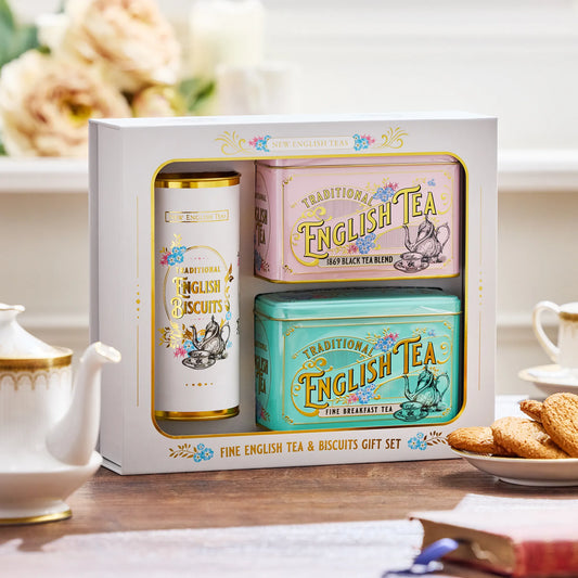 Tea & Biscuits Vintage Victorian Gift Set by New English Teas