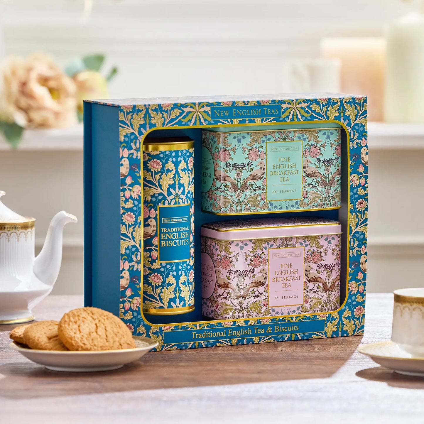 Song Thrush Tea & Biscuits Gift Set by New English Teas