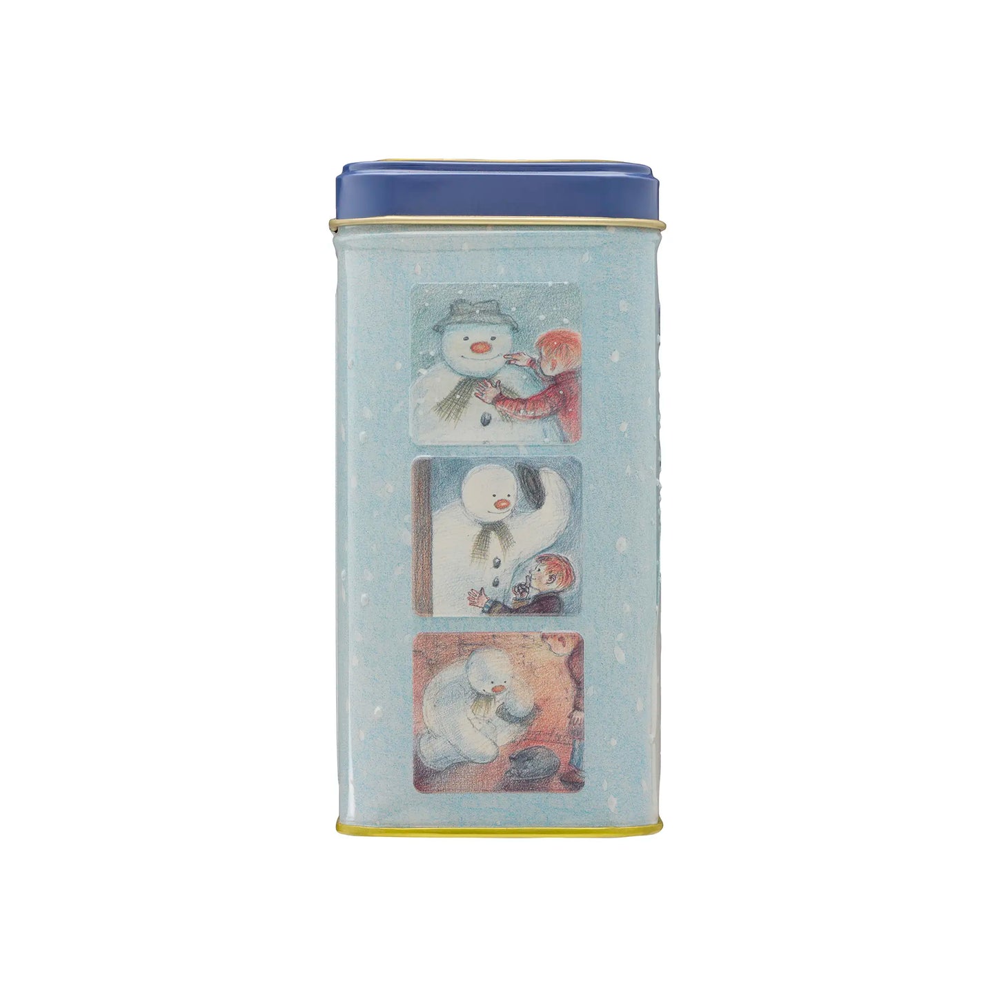 Portrait tin with original snowman illustrations
