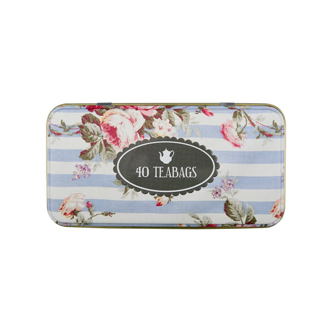 Vintage Floral Classic Tea Tin - Powder Blue - New English Teas