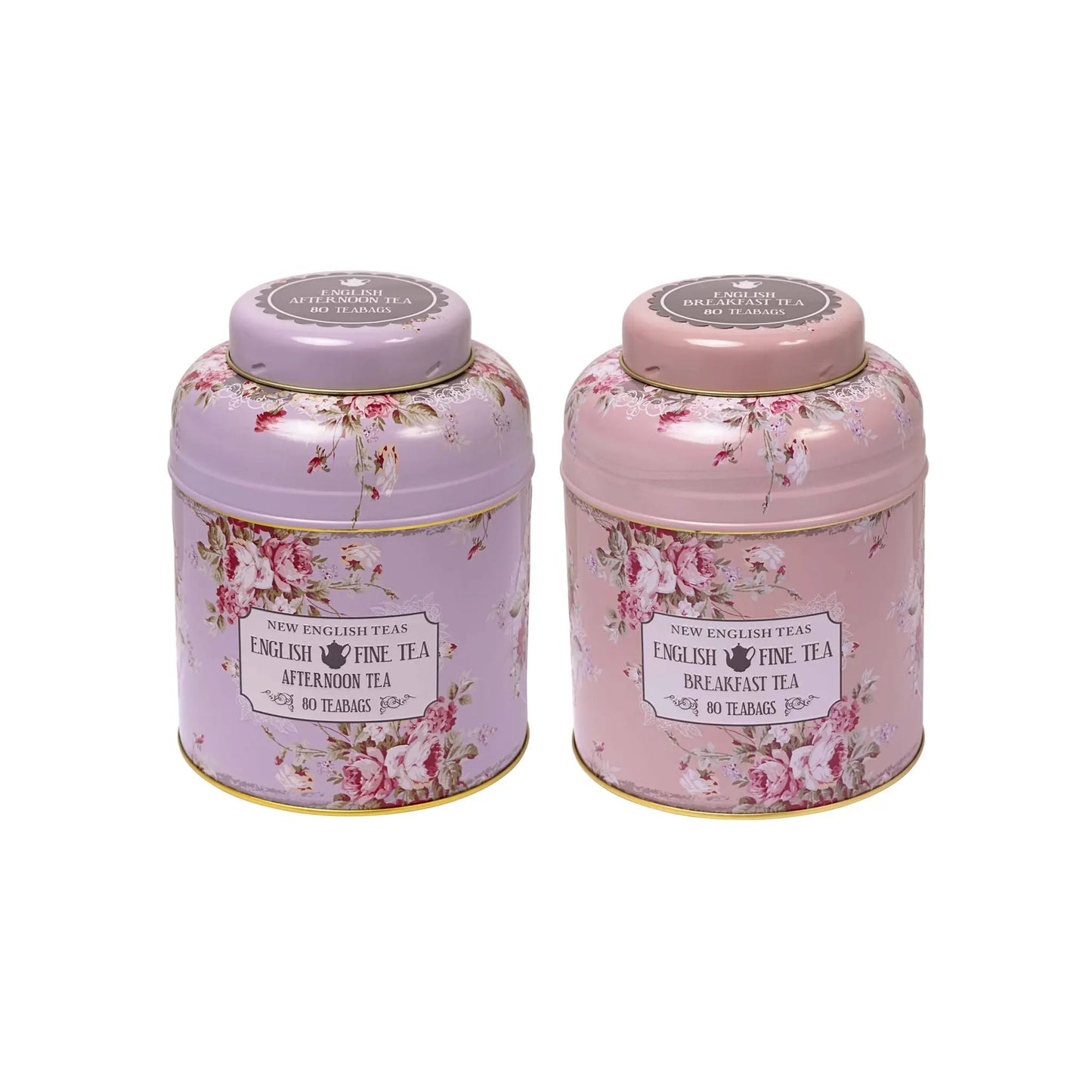 Vintage Floral Tea Caddy Bundle with 160 teabags by New English Teas