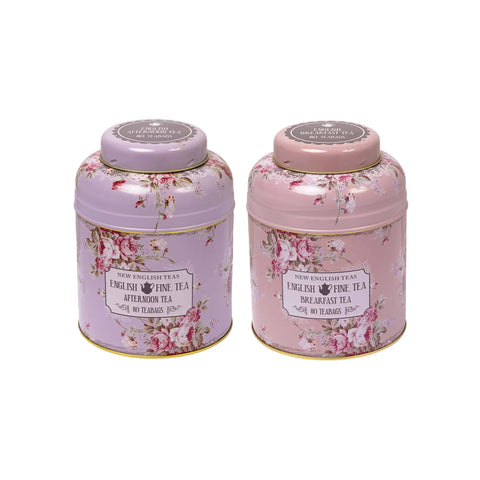 Vintage Floral Tea Caddy Bundle with 160 teabags by New English Teas