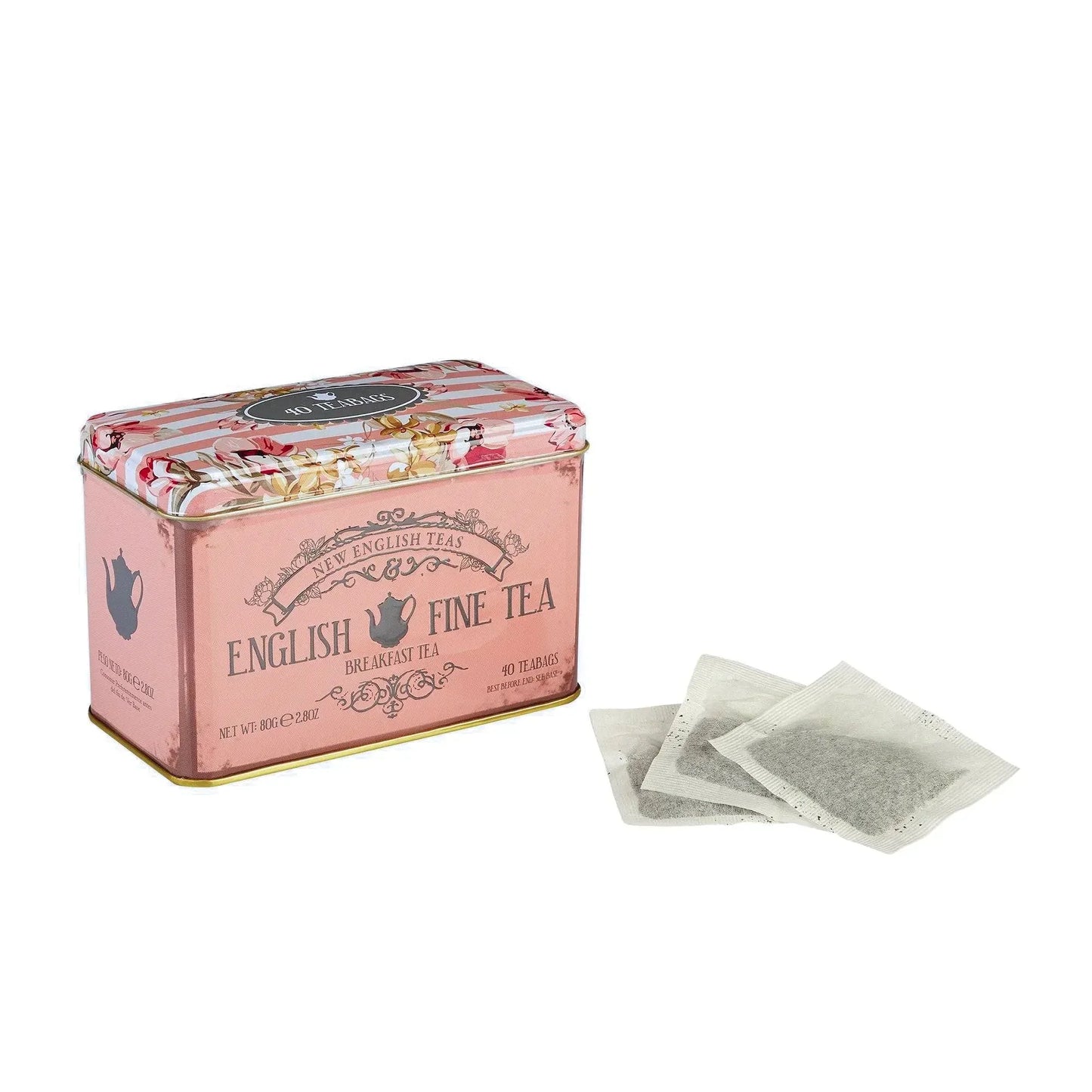 Vintage Floral Classic Tea Tin - Blush - New English Teas