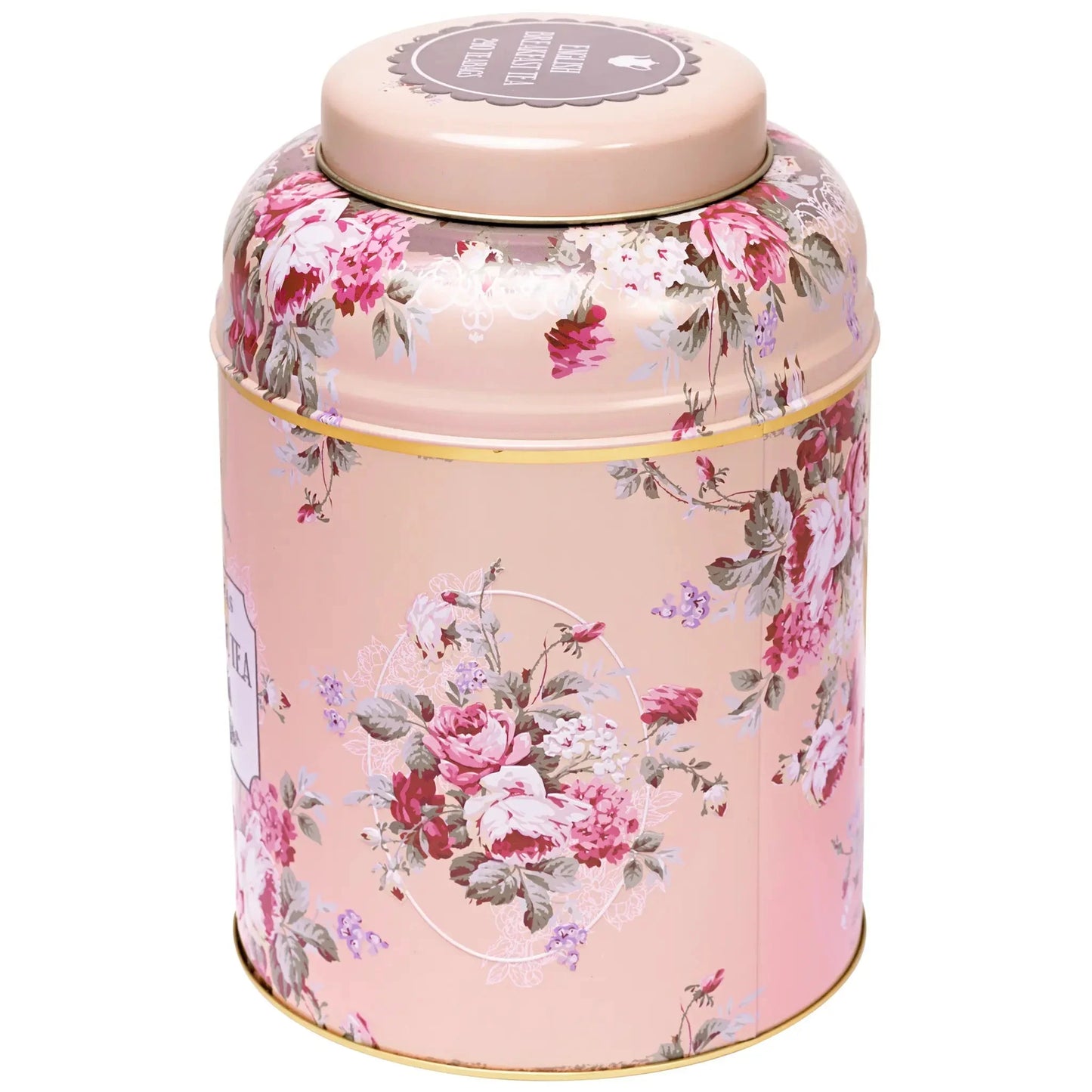Vintage Floral 240 Teabag Tea Caddy - Blush - New English Teas