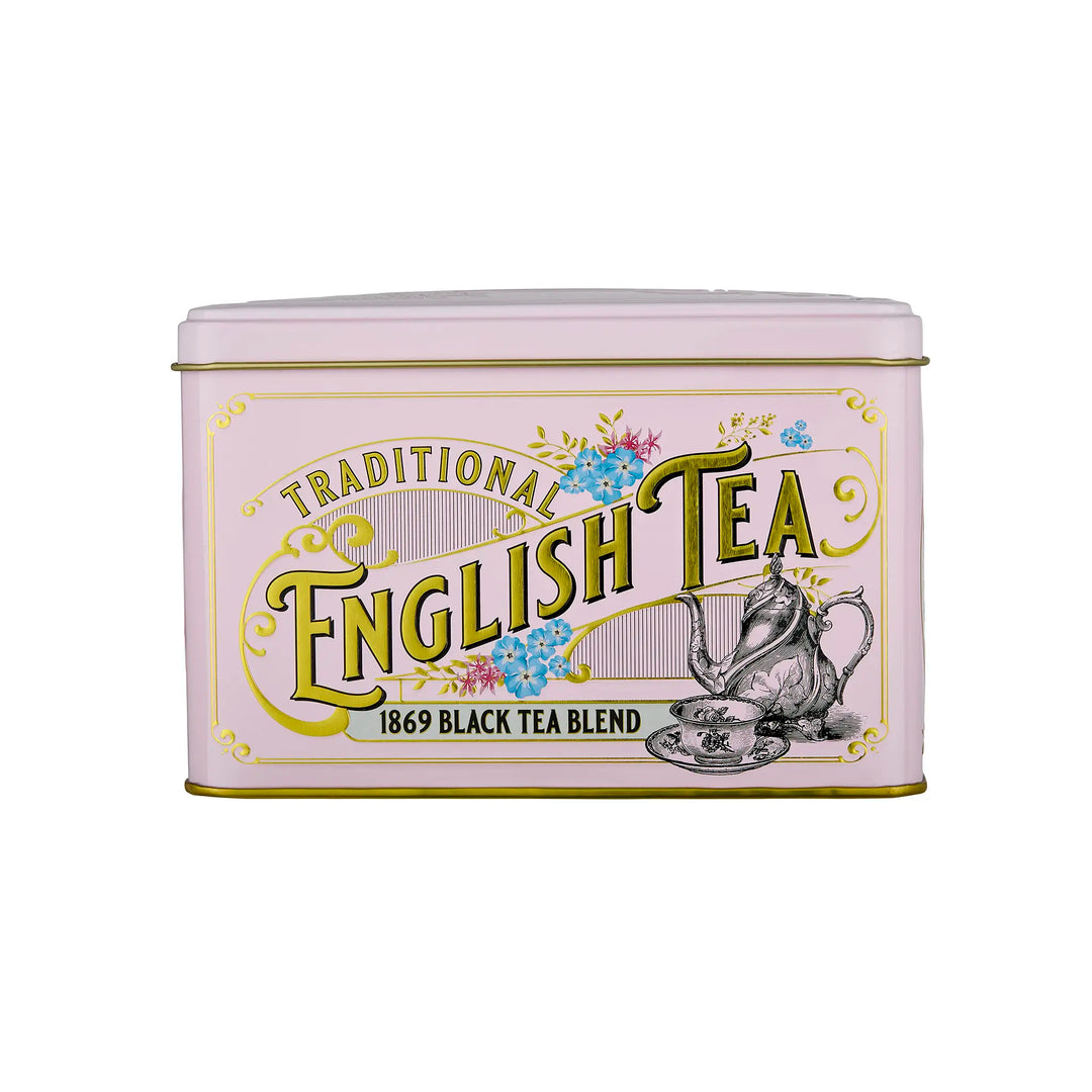 Vintage Victorian Classic Tea Tin - Pink - New English Teas