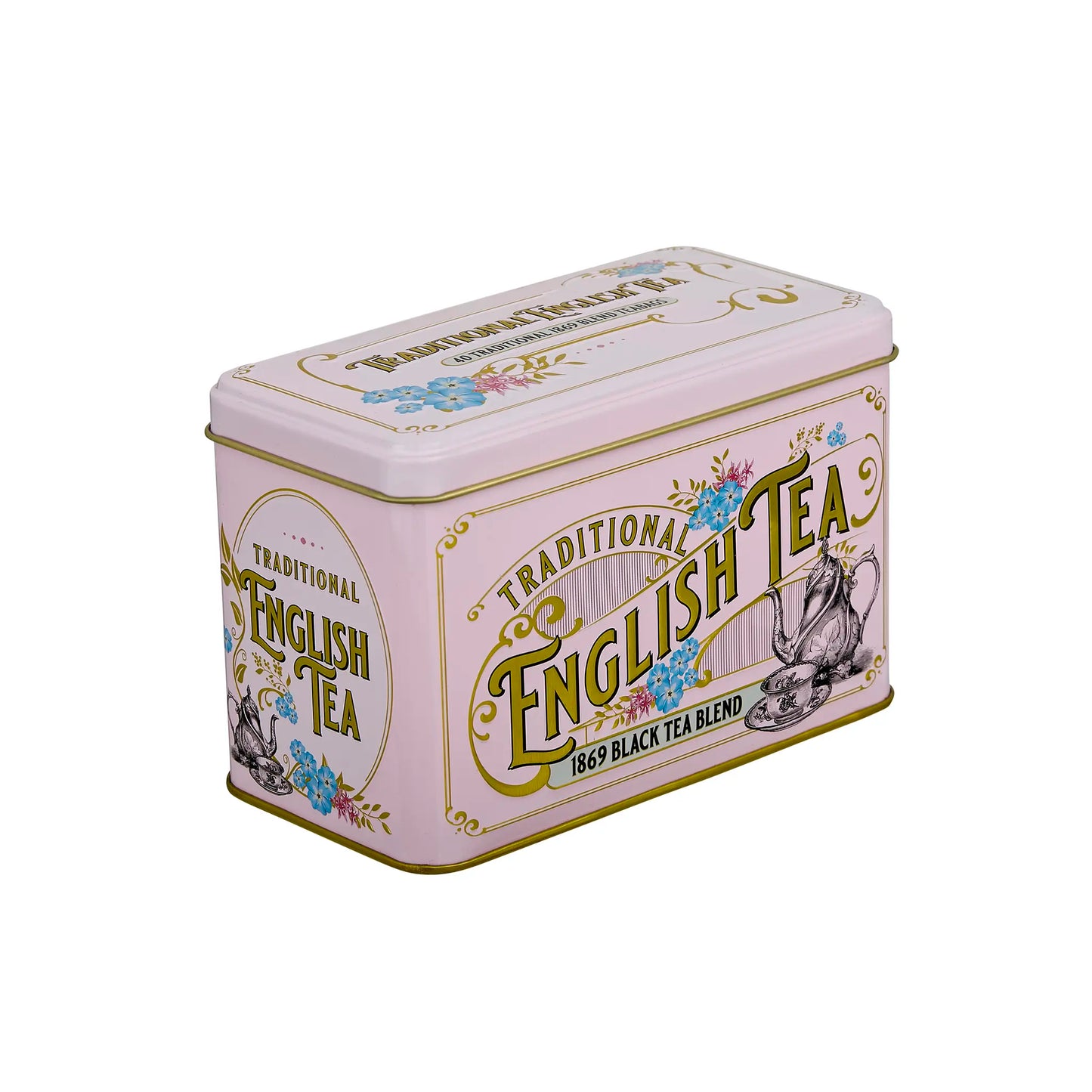 Vintage Victorian Classic Tea Tin - Pink - New English Teas