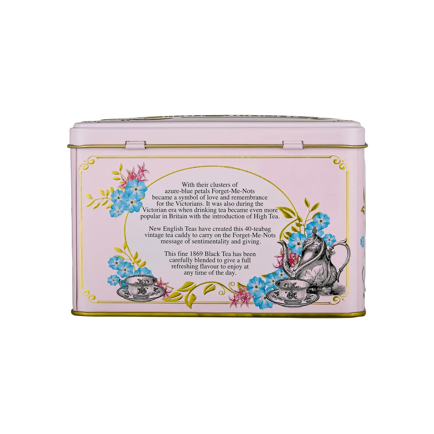 Vintage Victorian Classic Tea Tin - Pink - New English Teas