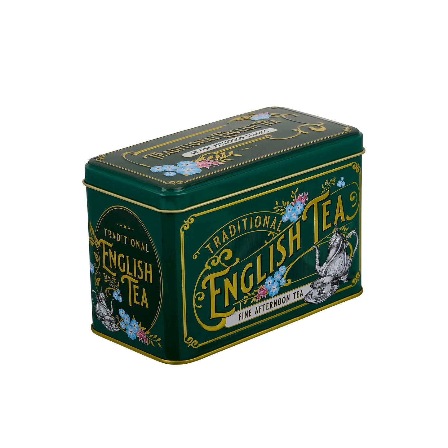 Vintage Victorian Classic Tea Tin - Bottle Green - New English Teas