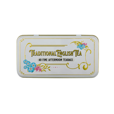 Vintage Victorian Classic Tea Tin - Ivory - New English Teas