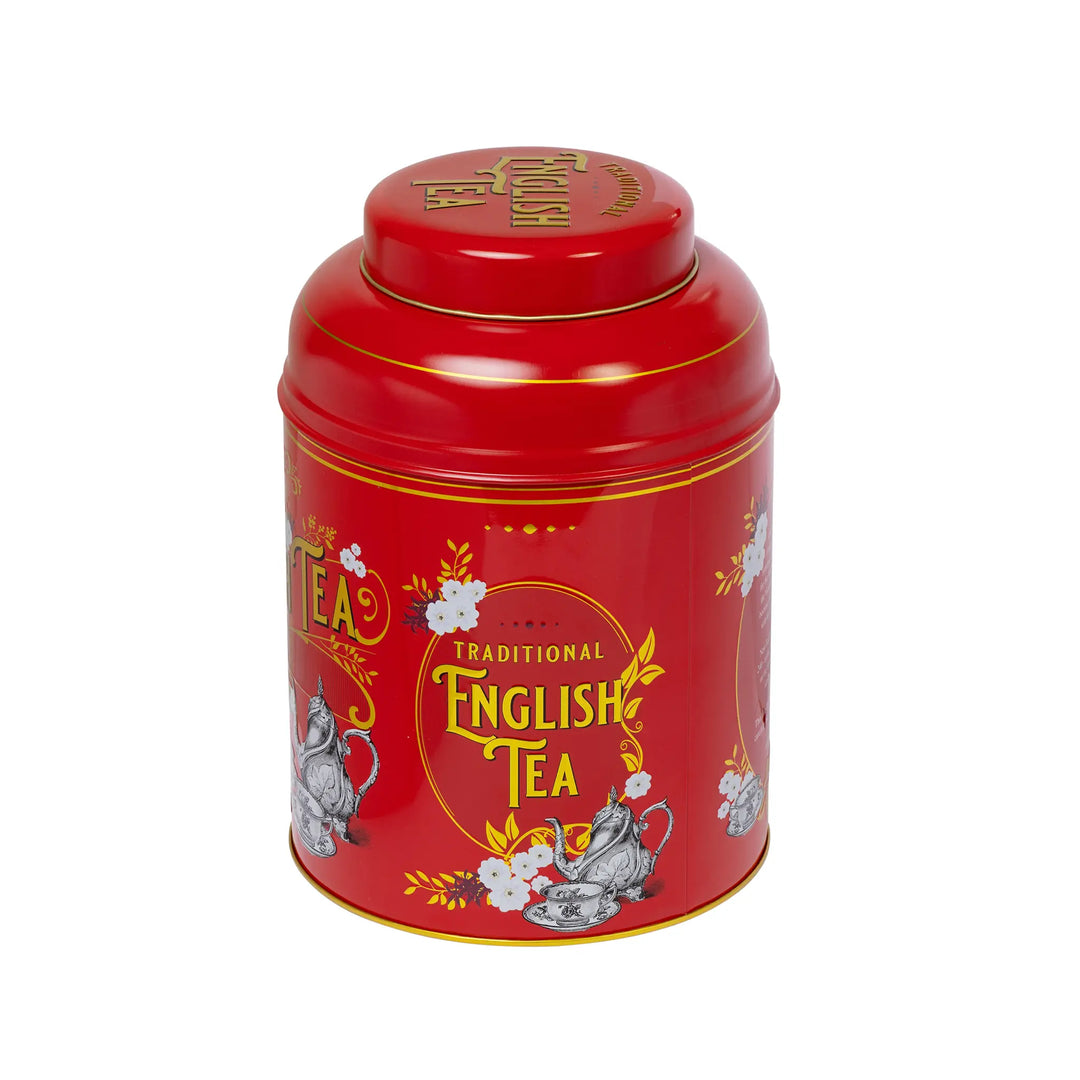 Vintage Victorian 240 Teabag Tea Caddy - Berry Red - New English Teas