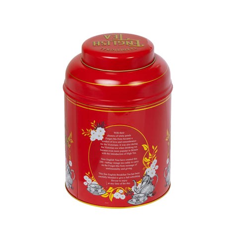 Vintage Victorian 240 Teabag Tea Caddy - Berry Red - New English Teas