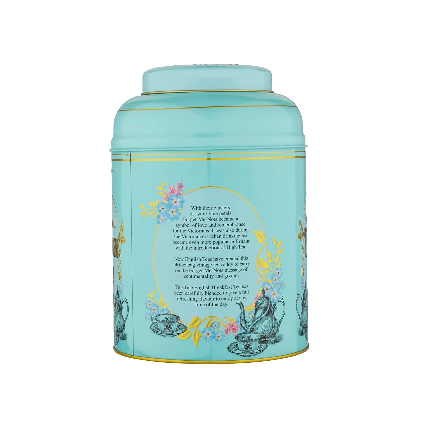 Vintage Victorian 240 Teabag Tea Caddy - Mint Green - New English Teas
