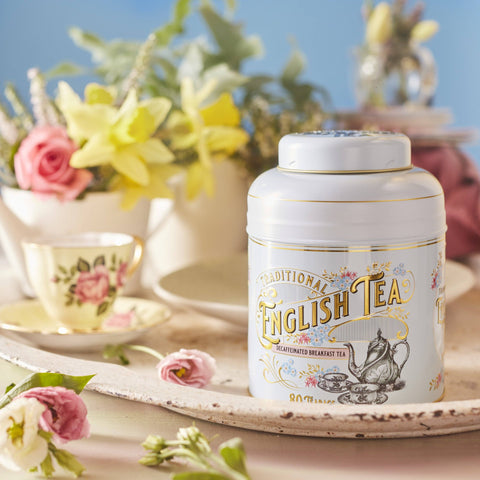 Vintage Victorian 80 Teabag Tea Caddy Gift Set - Ivory | Lavender | Mint Green - New English Teas