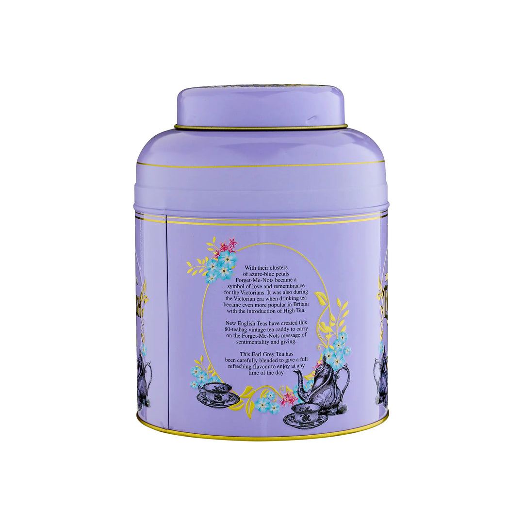 Vintage Victorian 80 Teabag Tea Caddy - Lilac - New English Teas