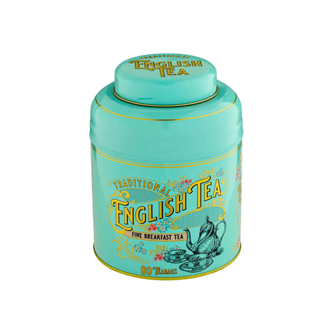 Vintage Victorian 80 Teabag Tea Caddy - Mint Green - New English Teas