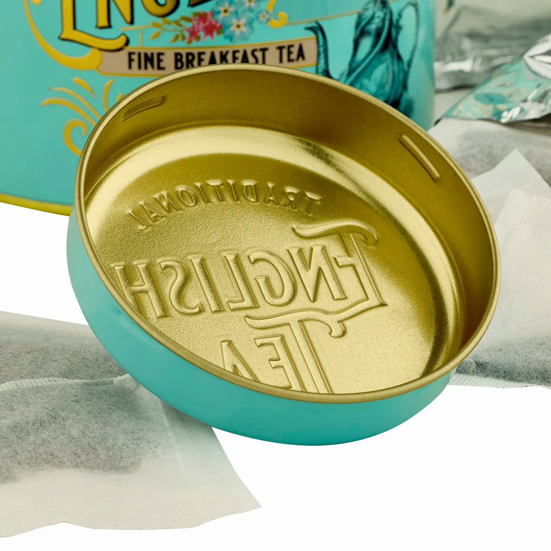 Vintage Victorian 80 Teabag Tea Caddy - Mint Green - New English Teas