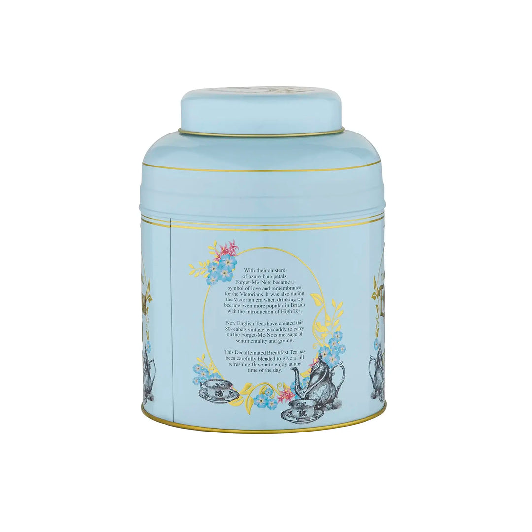 Vintage Victorian 80 Teabag Tea Caddy - Powder Blue - New English Teas