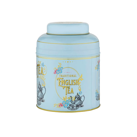 Vintage Victorian 80 Teabag Tea Caddy - Powder Blue - New English Teas