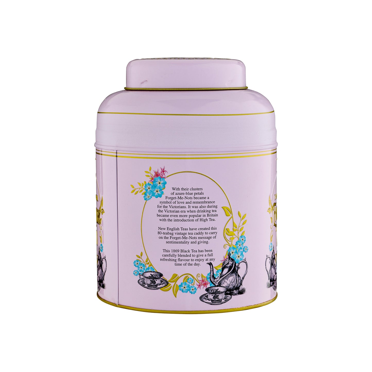 Vintage Victorian 80 Teabag Tea Caddy - Pink - New English Teas
