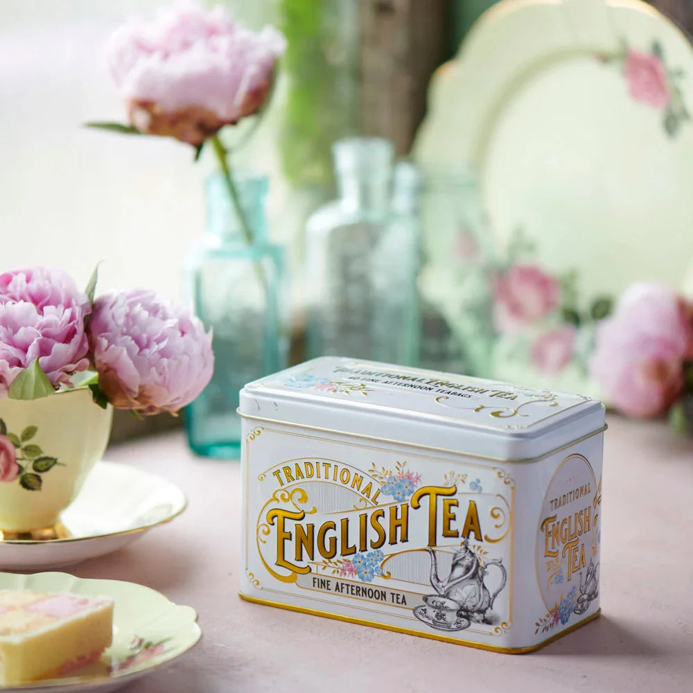 Vintage Victorian Classic Tea Tin - Ivory - New English Teas
