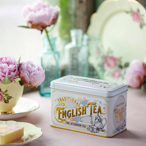 Vintage Victorian Classic Tea Tin - Ivory - New English Teas