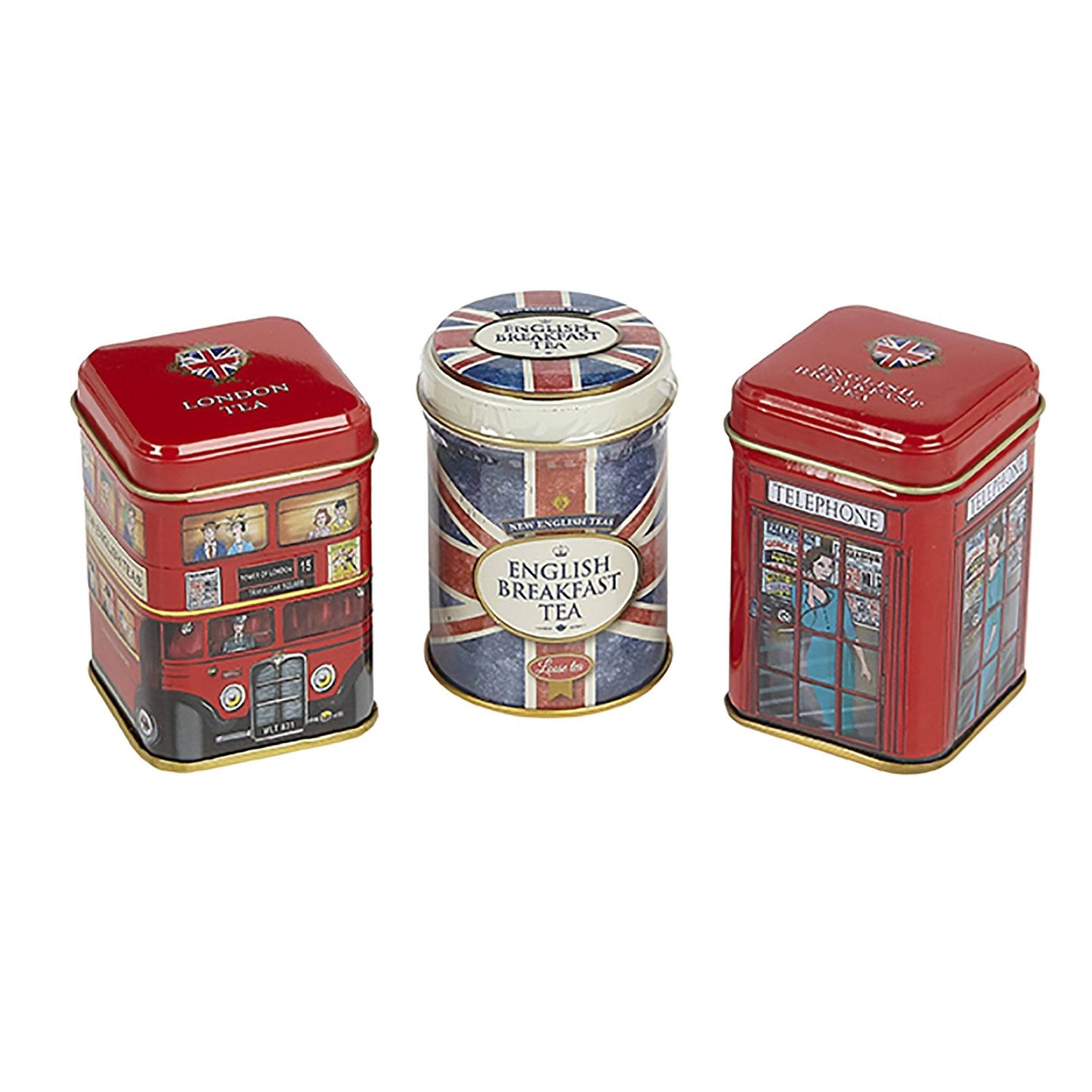 British Icons Triple Tea Selection Mini Tin Gift Pack Black Tea New English Teas