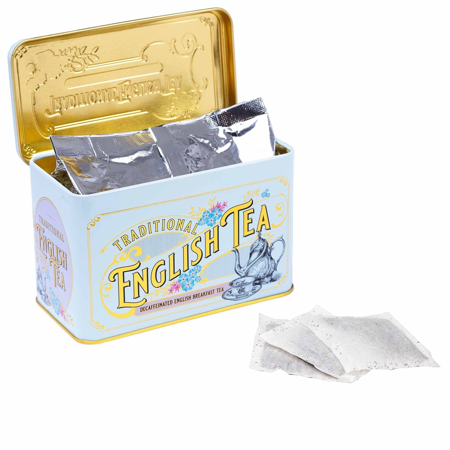 Vintage Victorian Classic Tea Tin - Powder Blue - New English Teas