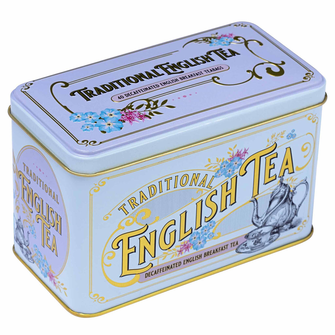 Vintage Victorian Classic Tea Tin - Powder Blue - New English Teas