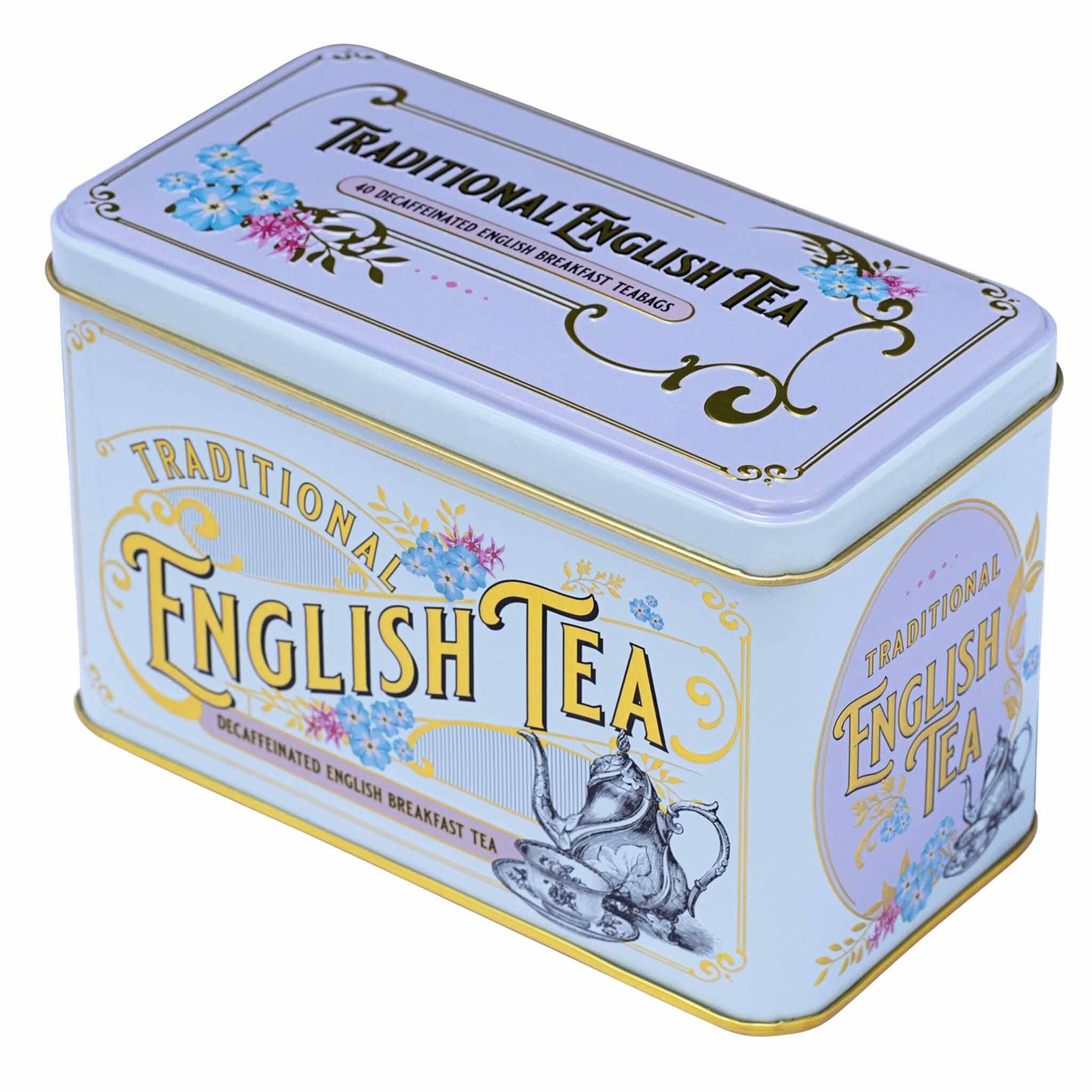 Vintage Victorian Classic Tea Tin - Powder Blue - New English Teas