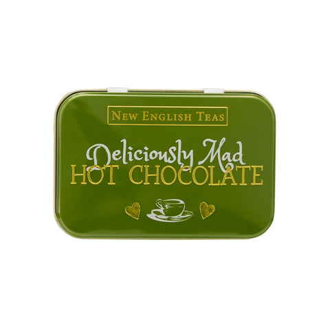 Alice in Wonderland Hot Chocolate Tin green lid with gold embossing