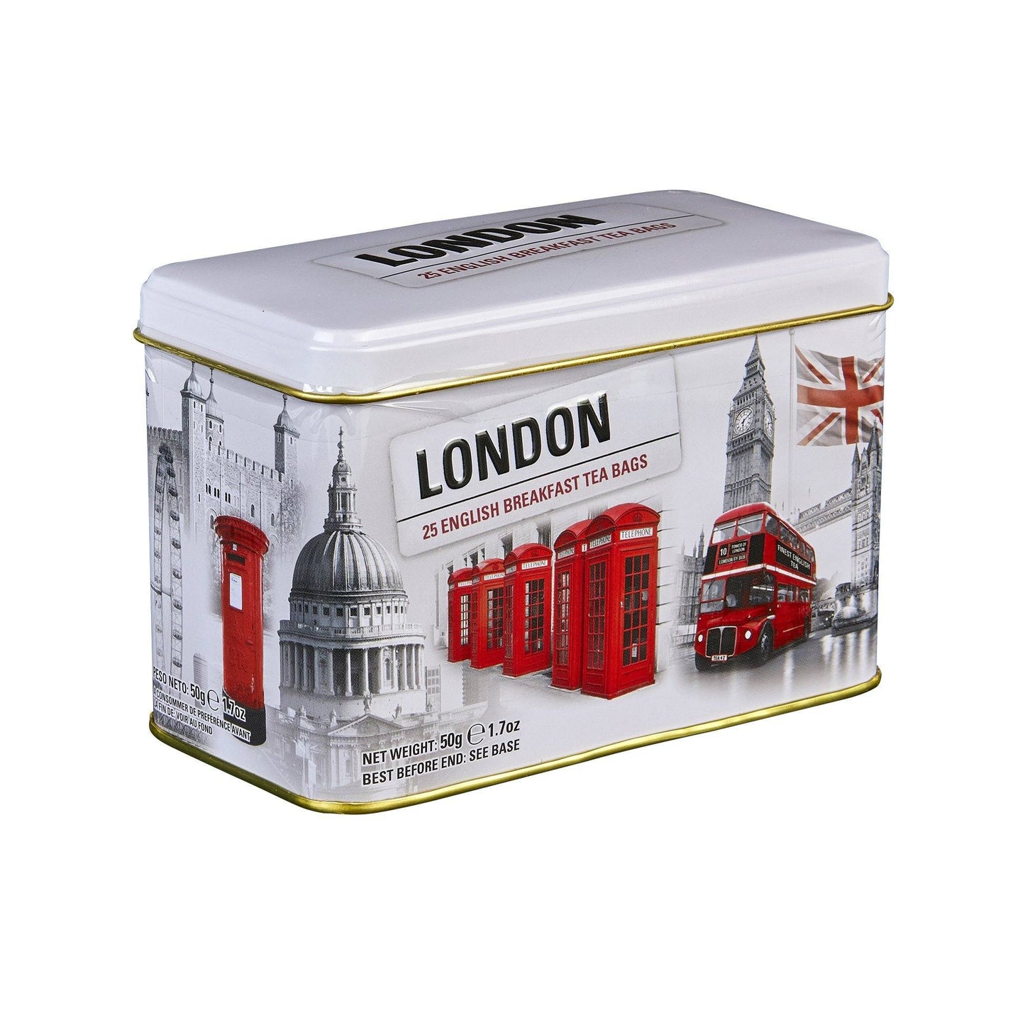 Love London 25 Teabag Tin - Black & White - New English Teas