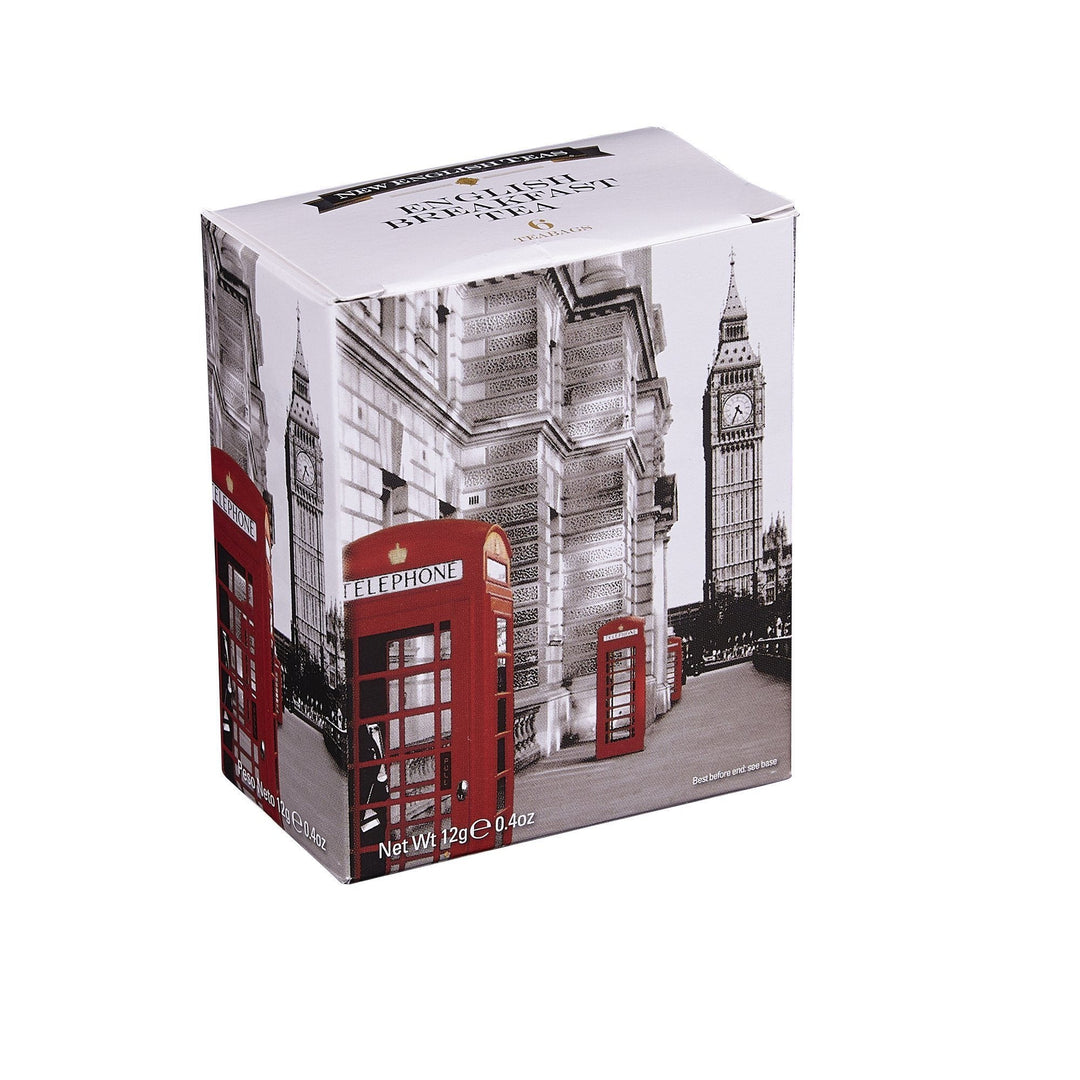 Love London 6 Teabag Box - Black & White Telephones - New English Teas