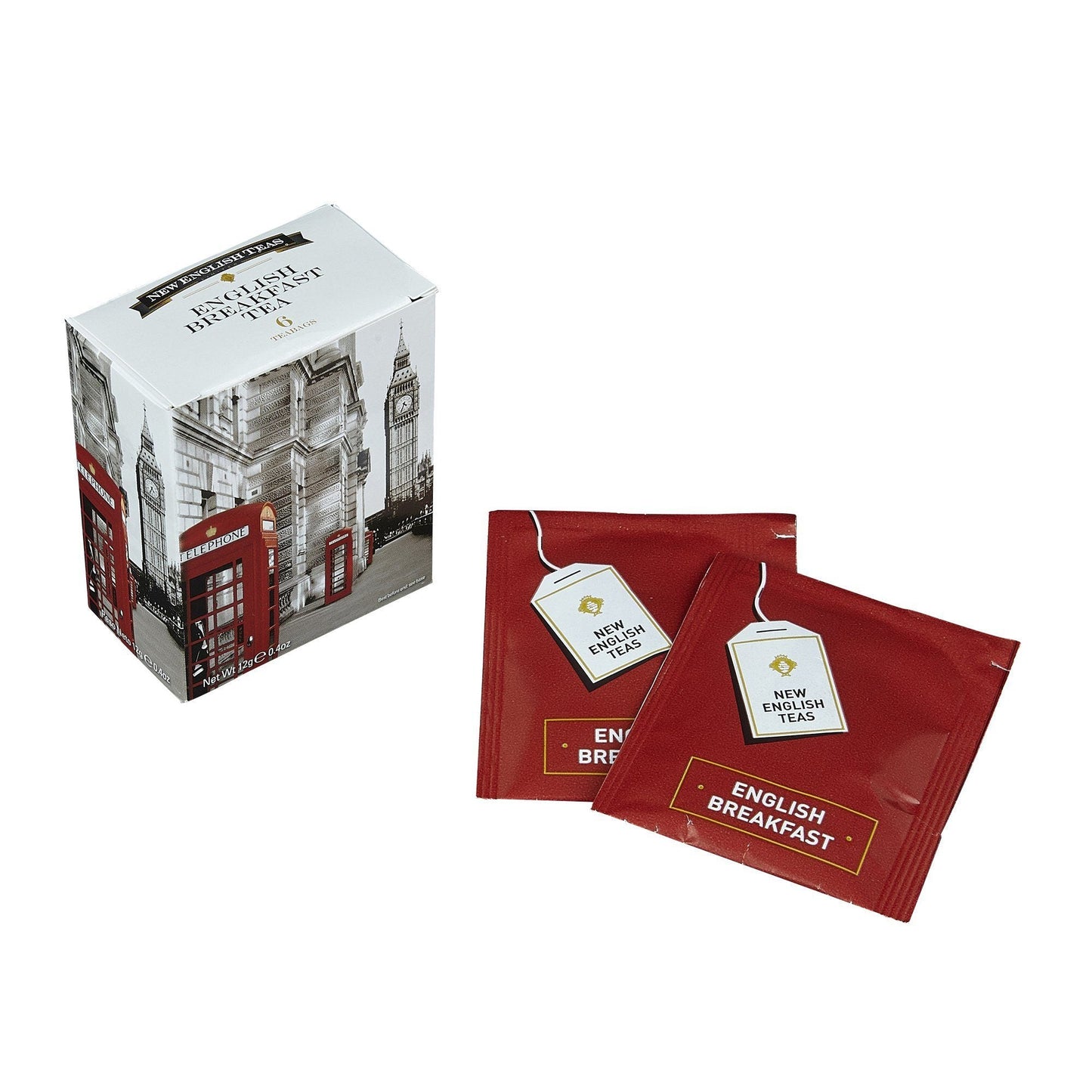 Love London 6 Teabag Box - Black & White Telephones - New English Teas