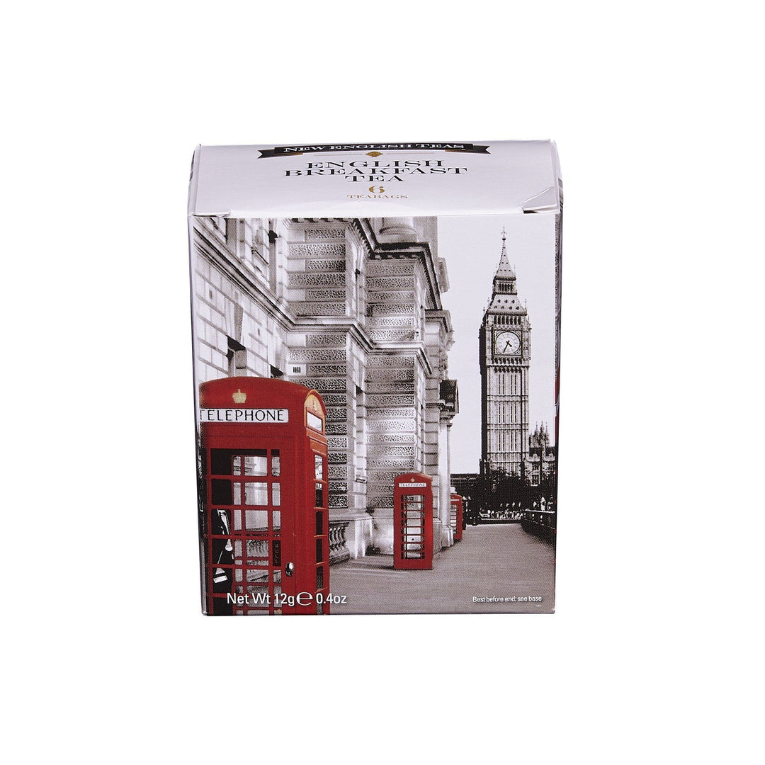 Love London 6 Teabag Box - Black & White Telephones - New English Teas