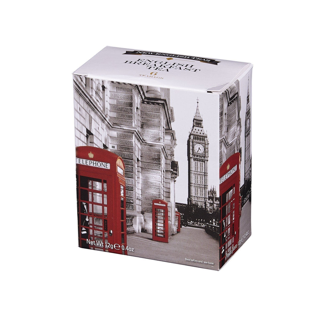 Love London 6 Teabag Box - Black & White Telephones - New English Teas