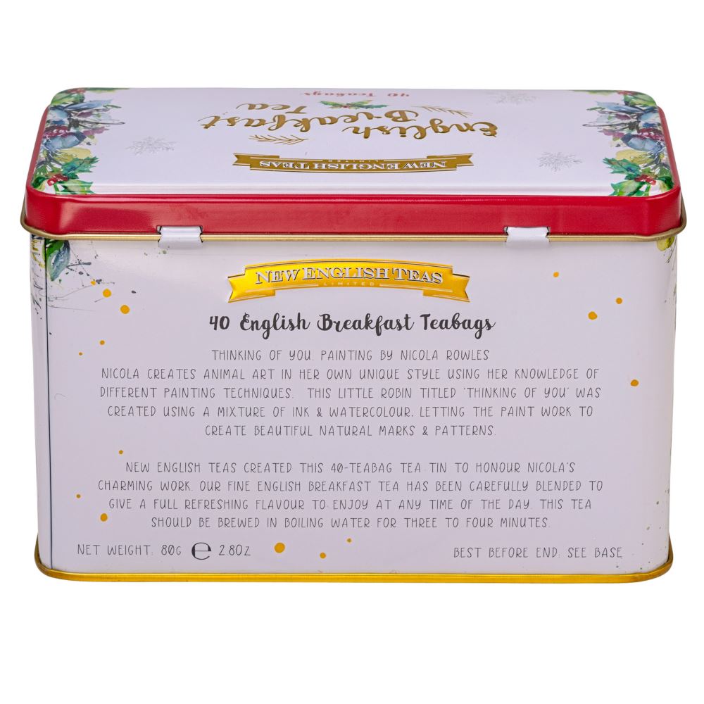 Nicola Rowles Classic Tea Tin - Robin - New English Teas