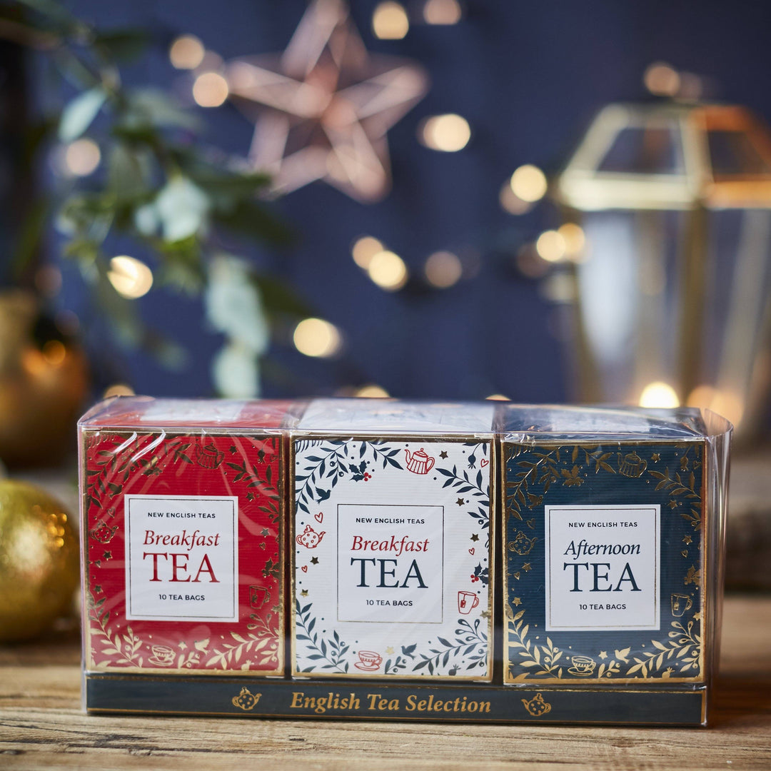 Christmas 10 Teabag Box Triple Gift Pack - Red | White | Green - New English Teas