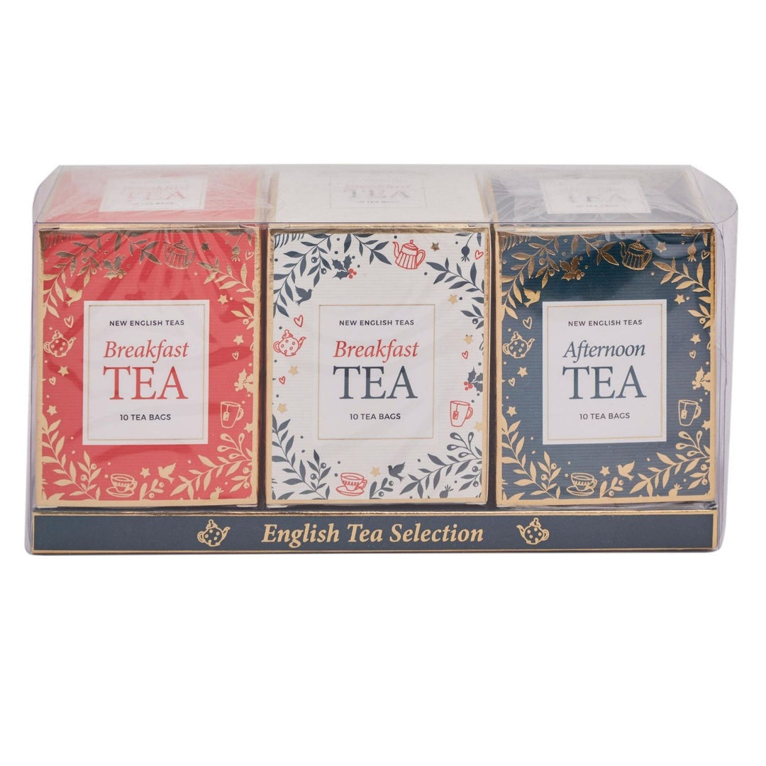 Christmas 10 Teabag Box Triple Gift Pack - Red | White | Green - New English Teas