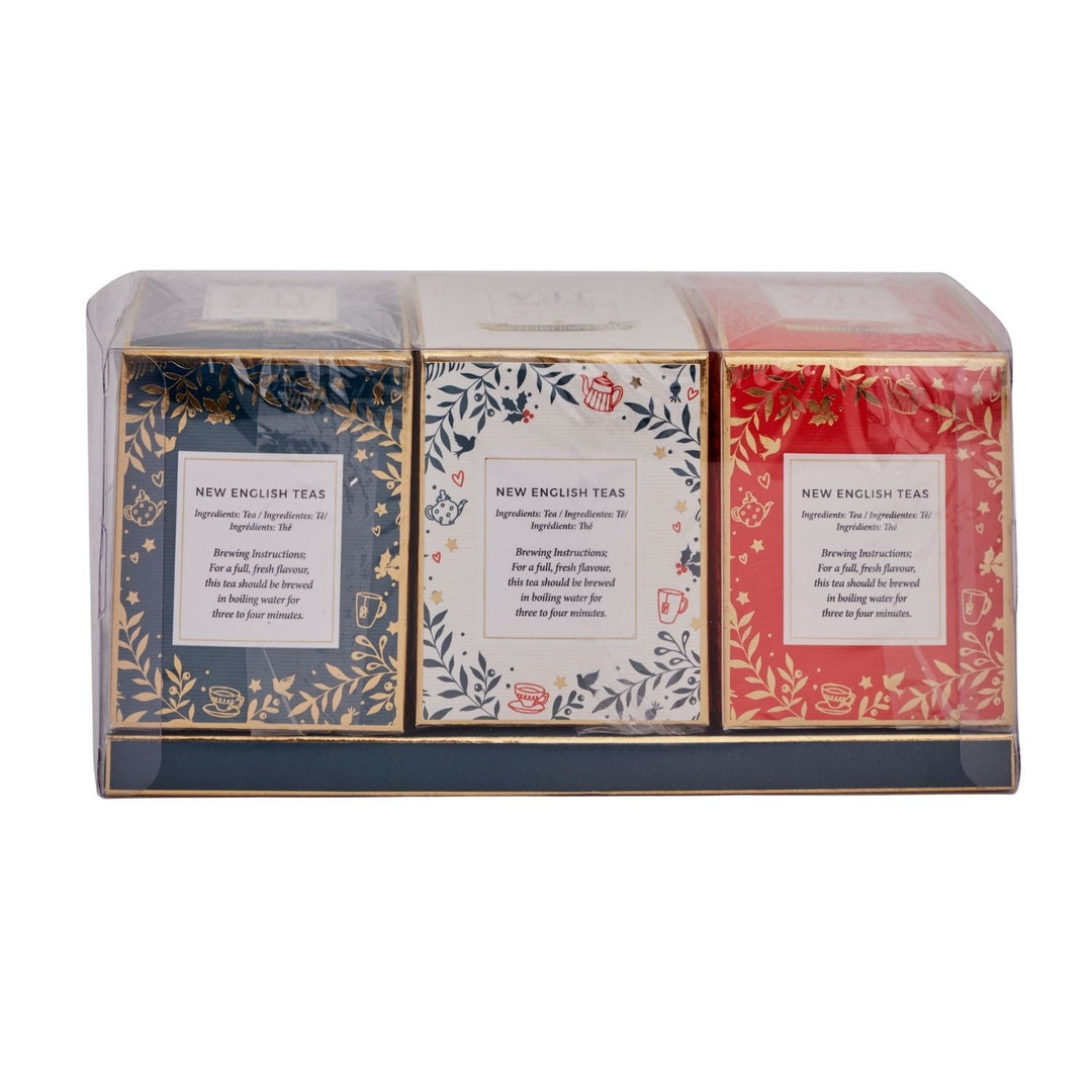 Christmas 10 Teabag Box Triple Gift Pack - Red | White | Green - New English Teas