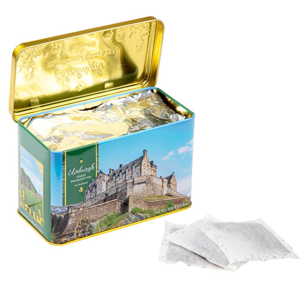 The Cities Collection Classic Tea Tin - Edinburgh Castle - New English Teas