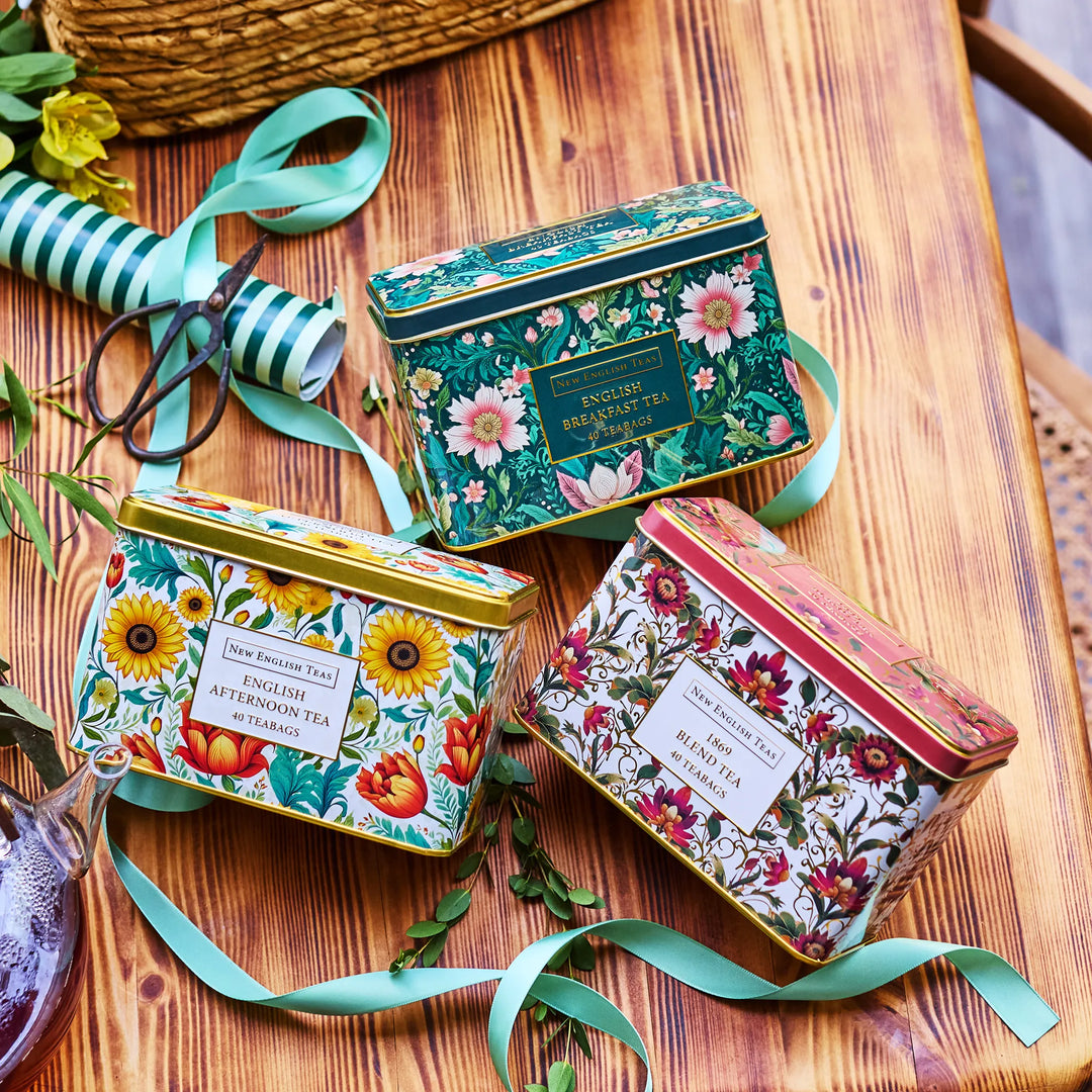 Embroidery Classic Tea Tin Set by New English Teas