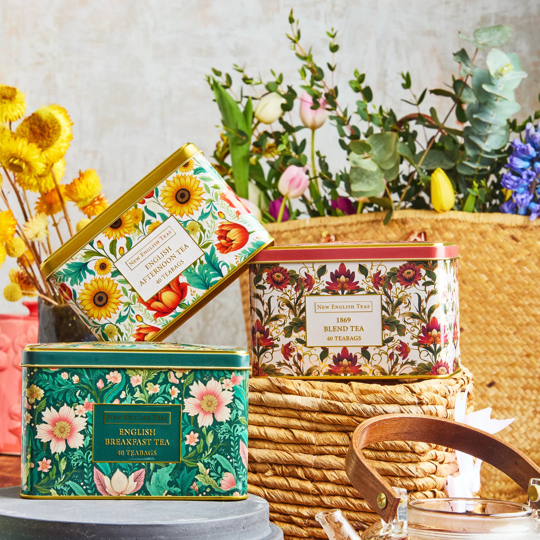Embroidery Classic Tea Tin Set by New English Teas