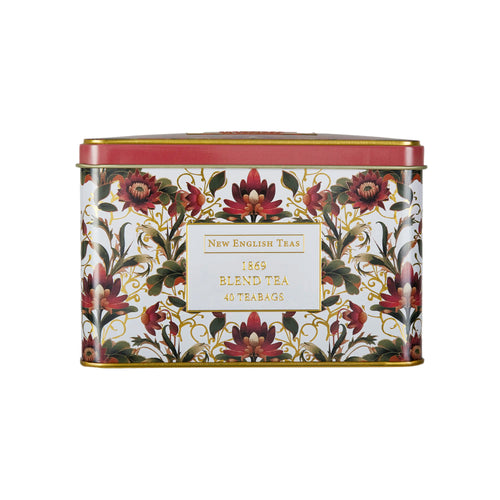 Embroidery Collection Lotus Flower Classic Tea Tin by New English Teas