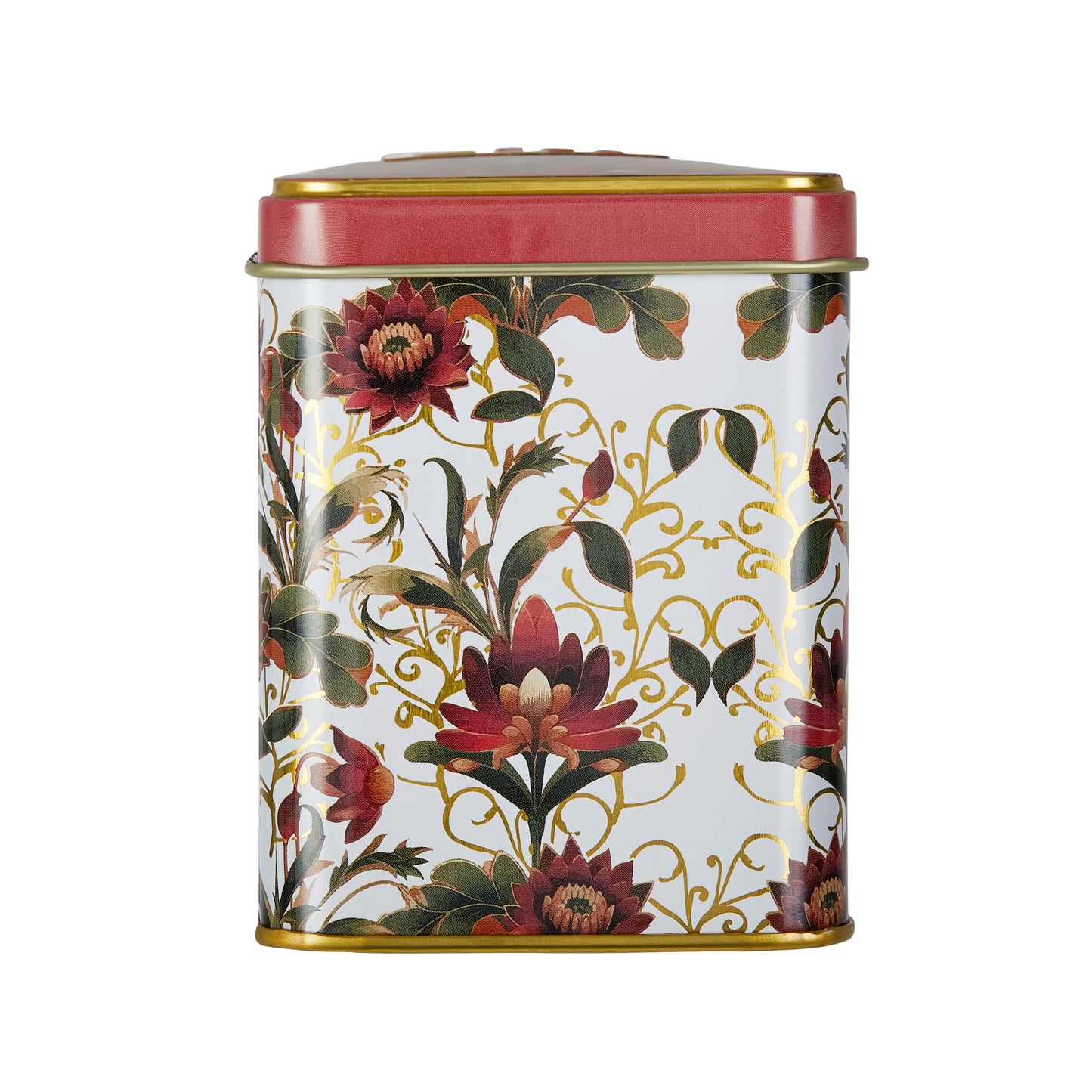 Embroidery Lotus Flower Classic Tea Tin