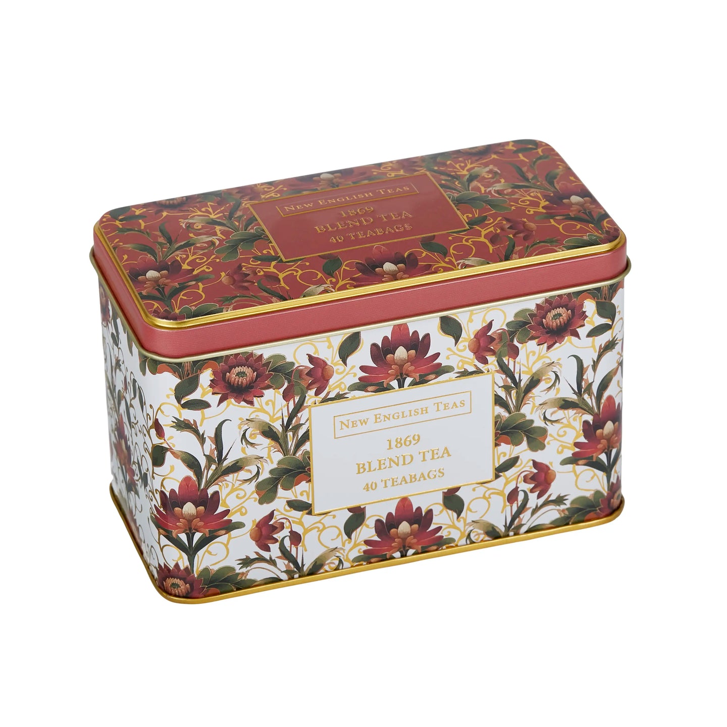 Embroidery Lotus Flower Classic Tea Tin