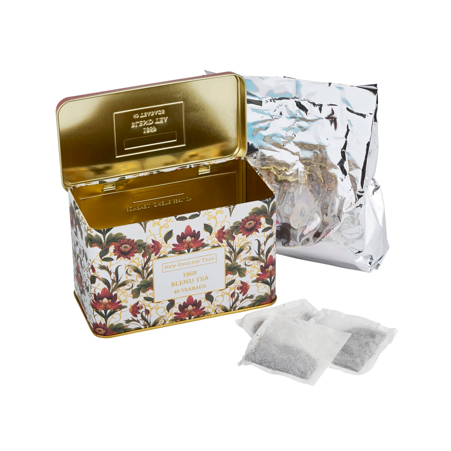 Embroidery Collection Classic Tea Tin - Lotus Flower - New English Teas